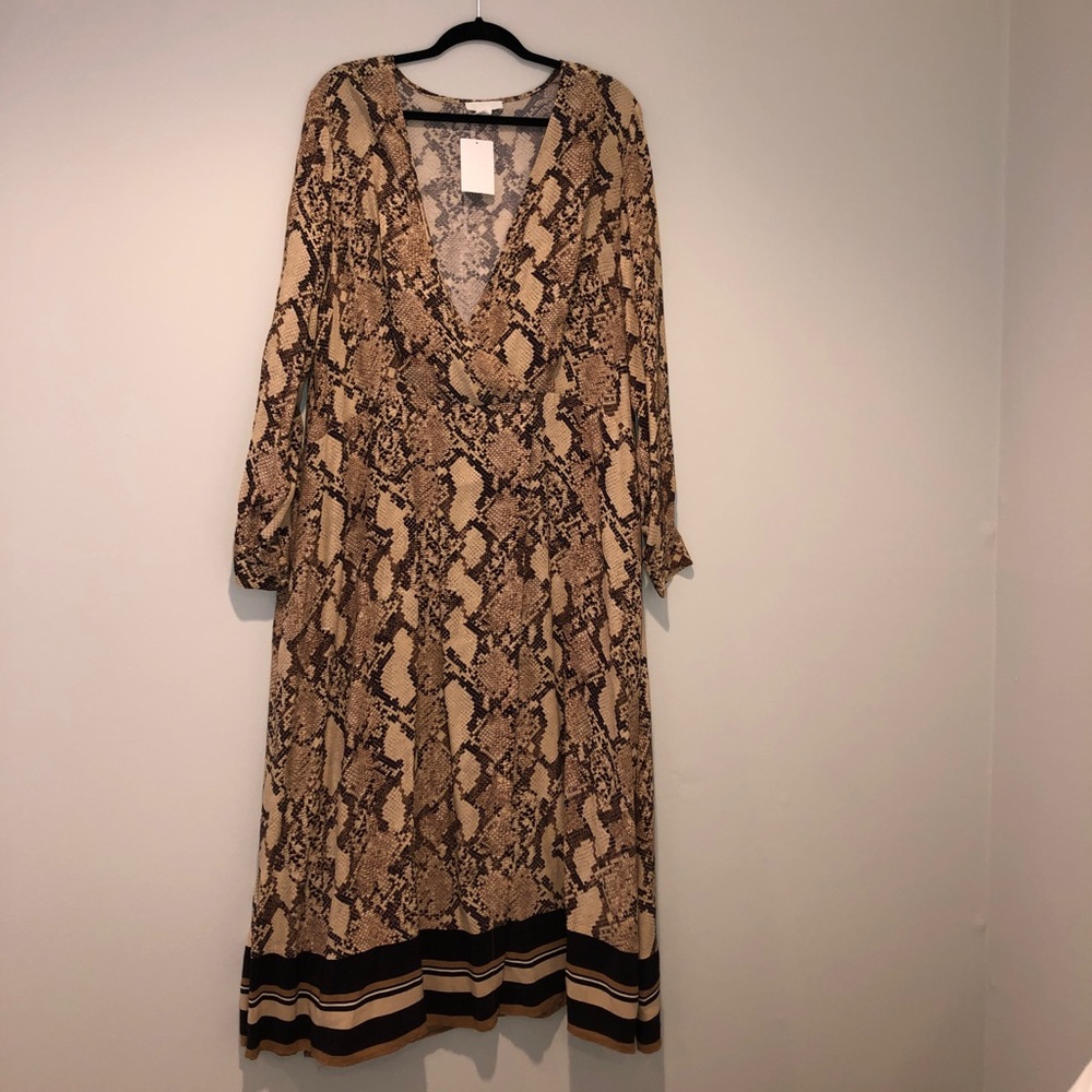 H&M Snakeskin Longsleeve Dress